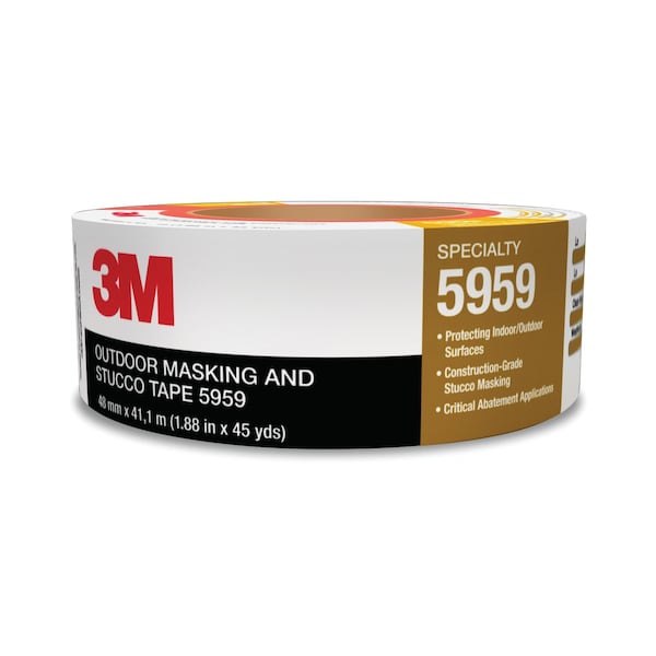 3M Painter's Tape, 48 mm W x 41 1/10 m L, 12 mil Thick, Red, Rubber Adhesive - 5959