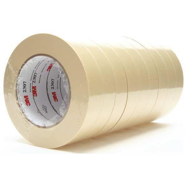 3M Masking Tape, 24 mm W x 55 m L, 5.2 mil Thick, Tan, Rubber Adhesive, 36 PK - 2307