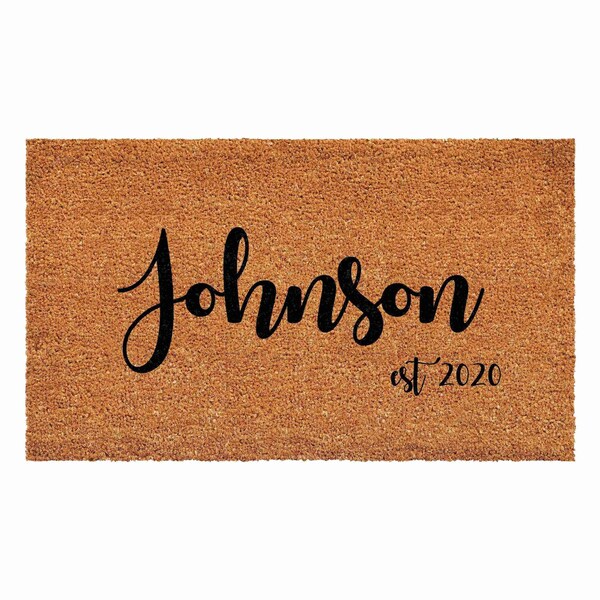 Calloway Mills Personalized Door Mat, Black, Natural, 17 in W x 29 in L - 107651729