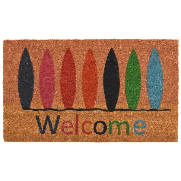 Configuracion Surfboard Welcome Rectangular Doormat - Multi Color - 17in. x 29in. - CO3360629