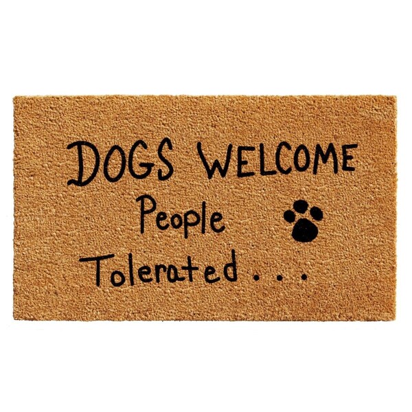 Configuracion 17 x 29 in. People Tolerated Rectangular Doormat Natural & Black - CO3366310