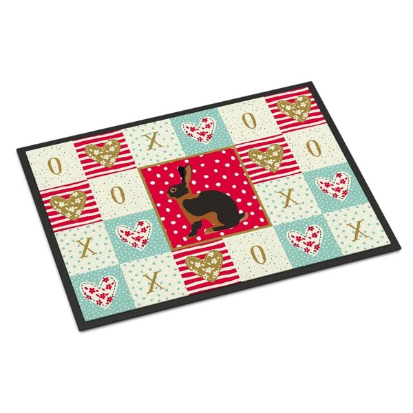 Carolines Treasures 24 x 36 in. Tan Rabbit Love Indoor or Outdoor Mat - CK5390JMAT