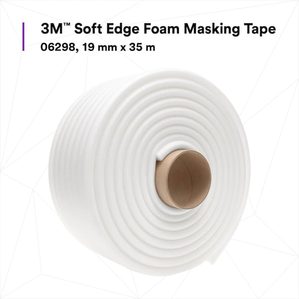 3M Painter's Tape, 19 mm W x 25 m L, 748 mil Thick, White, Rubber Adhesive - 09973