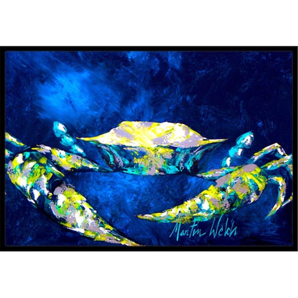 Carolines Treasures 18 x 27 in. Crab Tealy Indoor and Outdoor Doormat - MW1101MAT