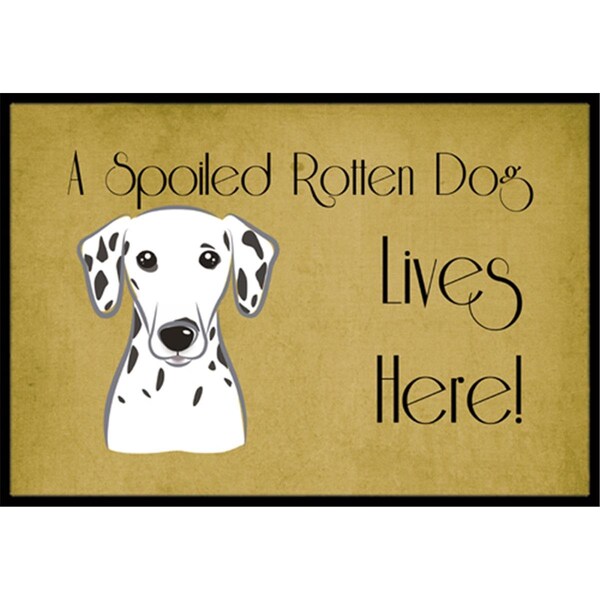 Carolines Treasures Dalmatian Spoiled Dog Lives Here Indoor and Outdoor Mat- 24 x 36 in. - BB1458JMAT