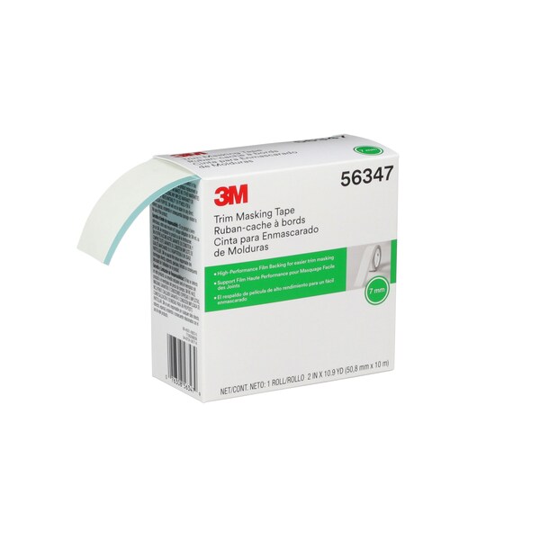 3M Masking Tape, 2 in W x 10.94 yd L, 0.12mm Thick, White, Rubber Adhesive - 56347