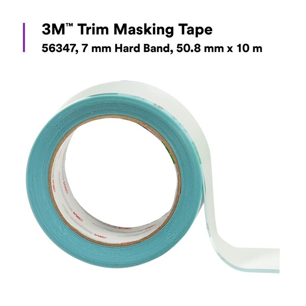 3M Masking Tape, 2 in W x 10.94 yd L, 0.12mm Thick, White, Rubber Adhesive - 56347
