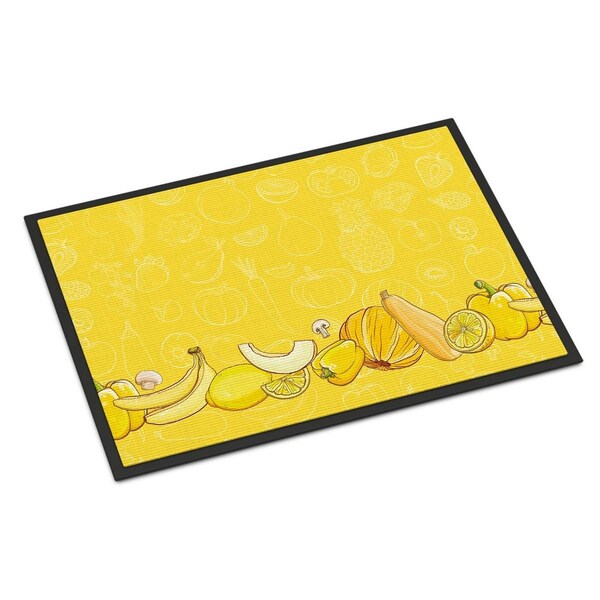 Carolines Treasures Fruits and Vegetables in Yellow Indoor or Outdoor Mat, 24 x 36 in. - BB5134JMAT