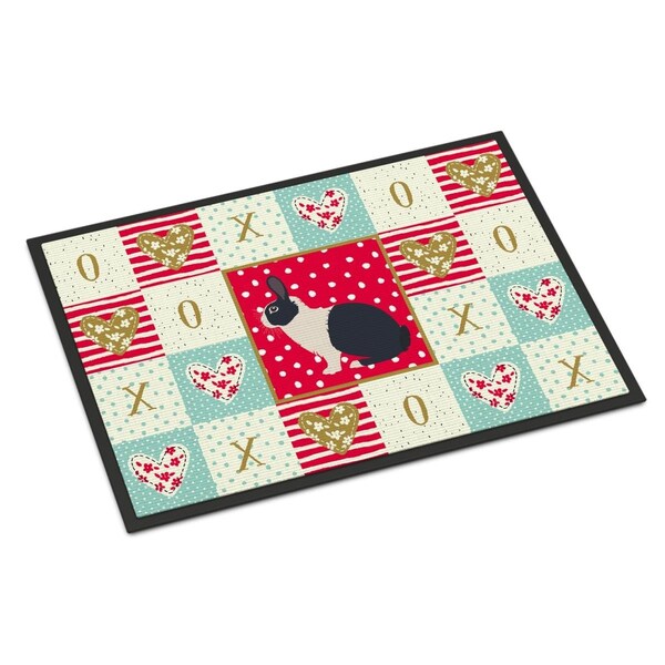 Carolines Treasures 24 x 36 in. Dutch Rabbit Love Indoor or Outdoor Mat - CK5385JMAT