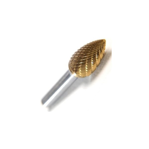Champion Cutting Tool Tree Shaped Carbide Bur, Narrow Contour Work & Milling Unctd, 3/8in Cut Dia, 3/4in LOC, Double Cut - CHA USG3
