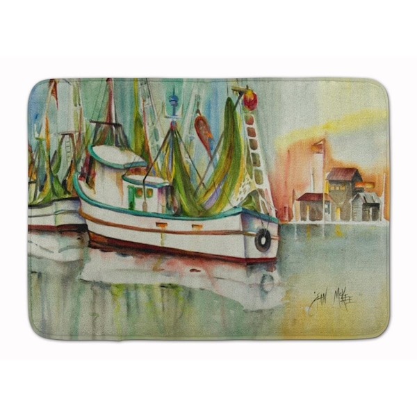 Carolines Treasures Ocean Springs Shrimper Machine Washable Memory Foam Mat - JMK1068RUG