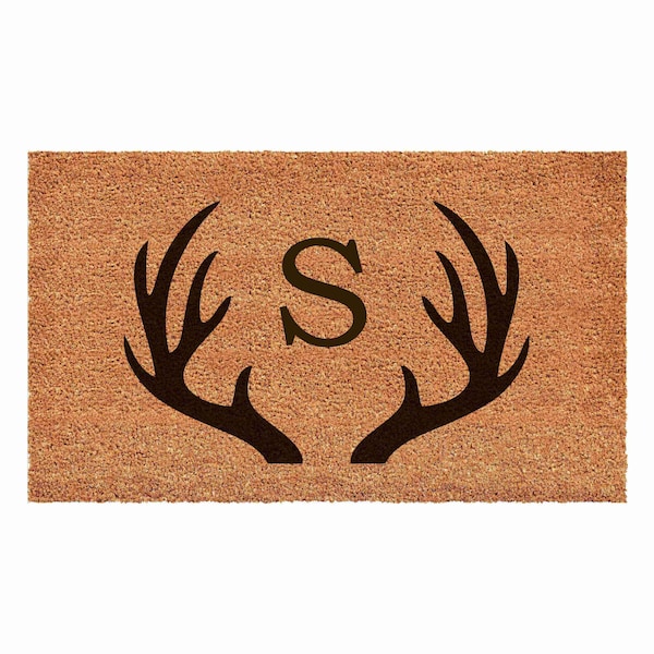 Calloway Mills Monogram Door Mat, Black, Natural, 17 in W x 29 in L - 108801729S
