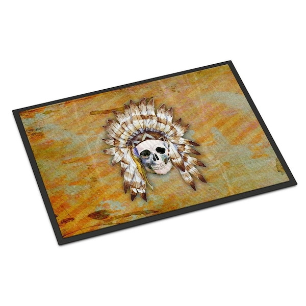 Micasa Day of the Dead Indian Skull Indoor or Outdoor Mat24 x 36 in. - MI229039