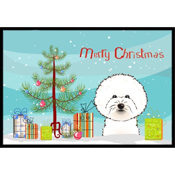 Carolines Treasures Christmas Tree & Bichon Frise Indoor or Outdoor Mat, 24 x 36 - CA78509