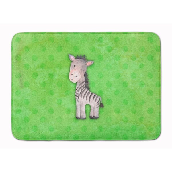 Carolines Treasures Polkadot Zebra Watercolor Machine Washable Memory Foam Mat - BB7377RUG