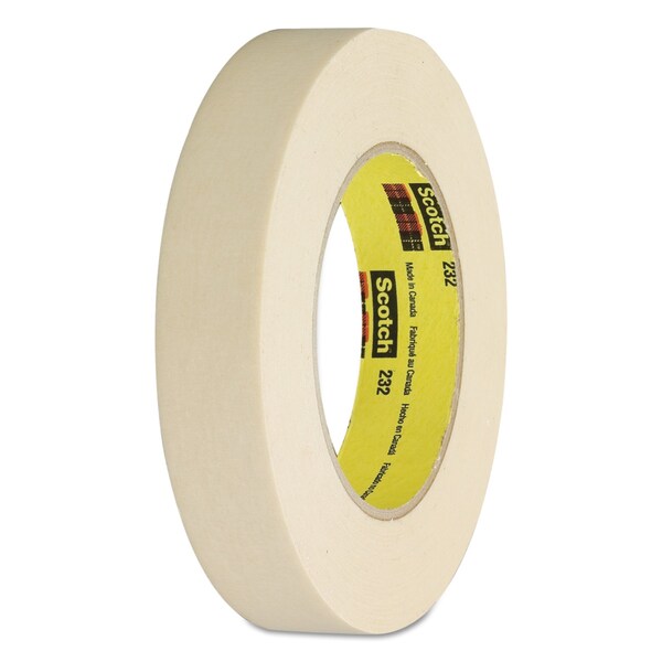 Scotch High-Performance Masking Tape 232, 3" Core, 12 mm x 55 m, Tan - 232