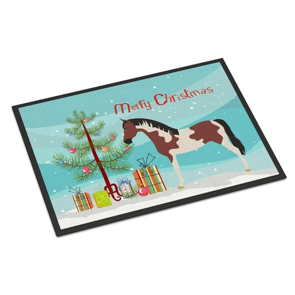 Carolines Treasures Pinto Horse Christmas Indoor or Outdoor Mat - 18 x 27 in. - BB9274MAT