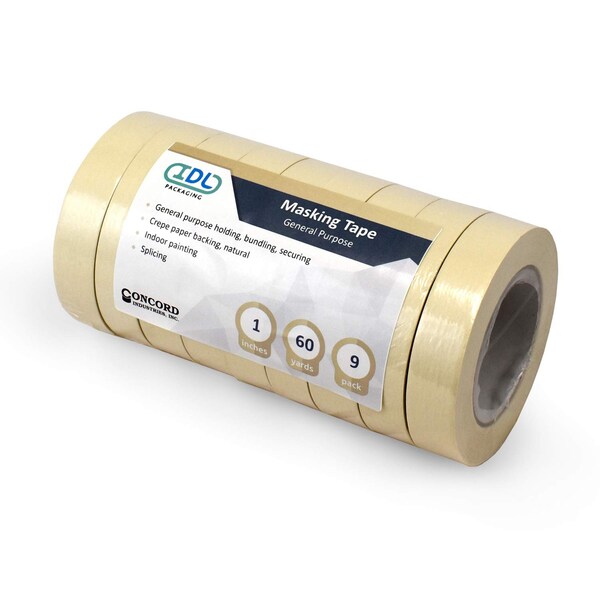 Idl Packaging 1 in W x 60 yd. L, 5 mil Thick, White, 9 PK - T-4457-1