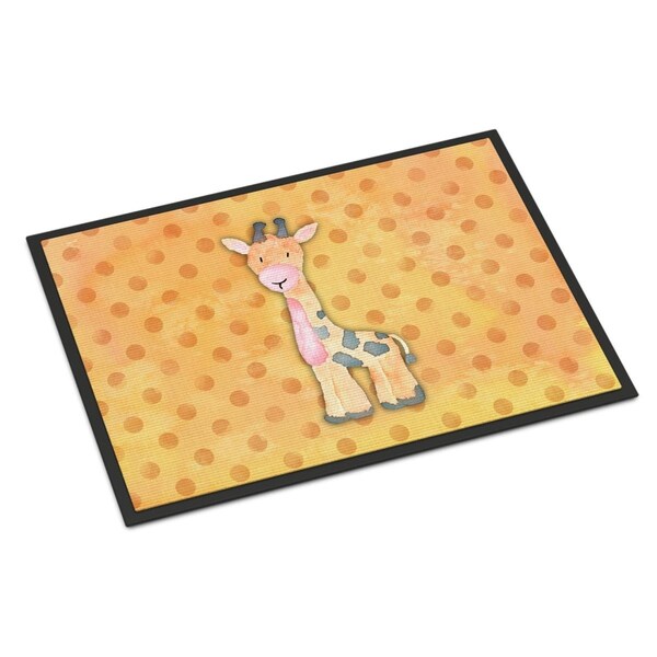 Carolines Treasures 24 x 36 in. Polkadot Griaffe Watercolor Indoor or Outdoor Mat - BB7373JMAT