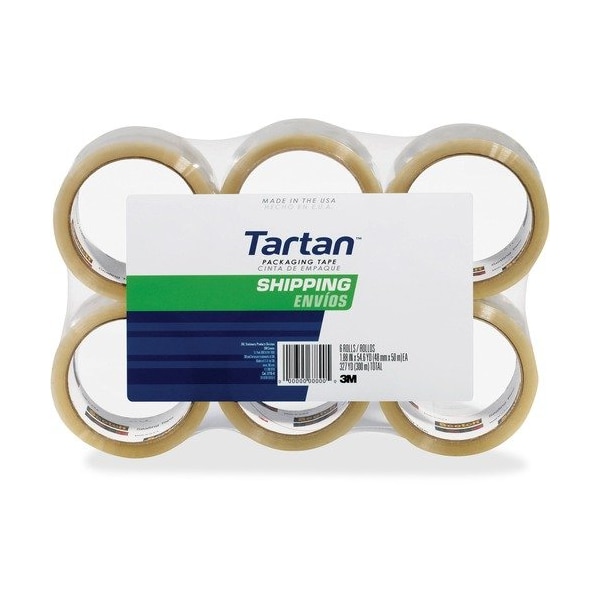 3M Commercial Tape, Carton Sealing2Inin-Tran, 6PK - MMM37102CRPK