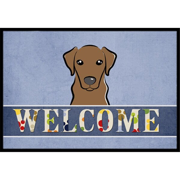 Carolines Treasures Chocolate Labrador Welcome Indoor and Outdoor Mat- 18 x 27 in. - BB1420MAT