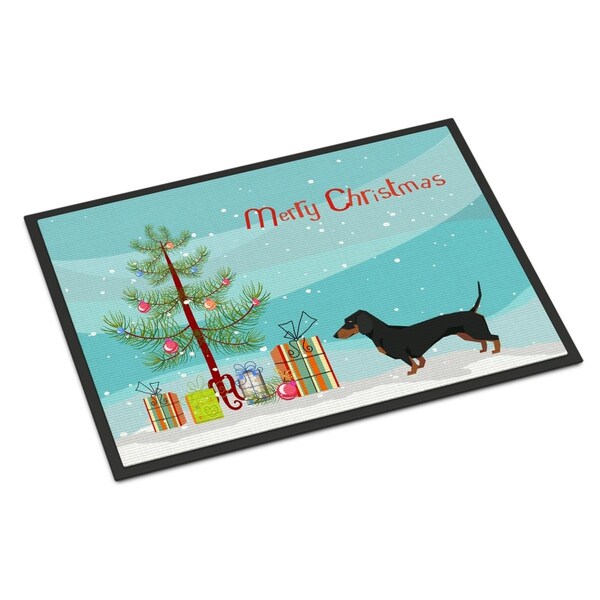 Carolines Treasures 18 x 27 in. Dachshund Christmas Tree Indoor or Outdoor Mat - CK3533MAT