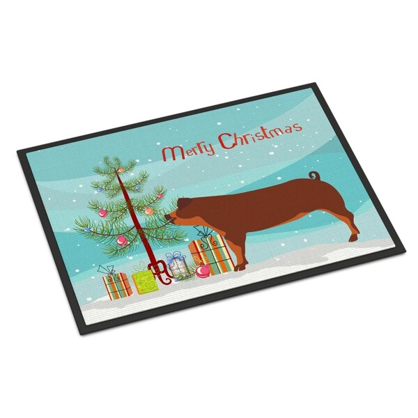 Carolines Treasures Duroc Pig Christmas Indoor or Outdoor Mat, 24 x 36 in. - BB9309JMAT