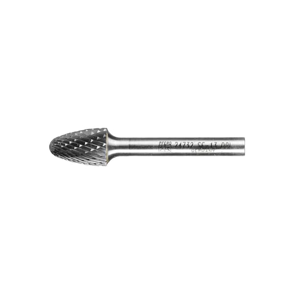 Pferd Carbide Bur - Tree Shape, DBL Cut - 1/2" x 3/4" x 1/4" Shank - SF-13 - 24732