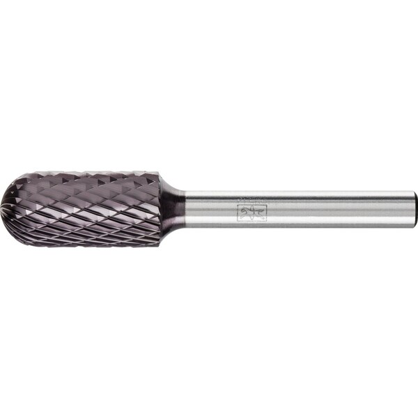 Pferd Carbide Bur - Cylind. Radius End, DBL Cut - 1/2" x 1" x 1/4" Ext. Shank - SC-5L6 - 25882