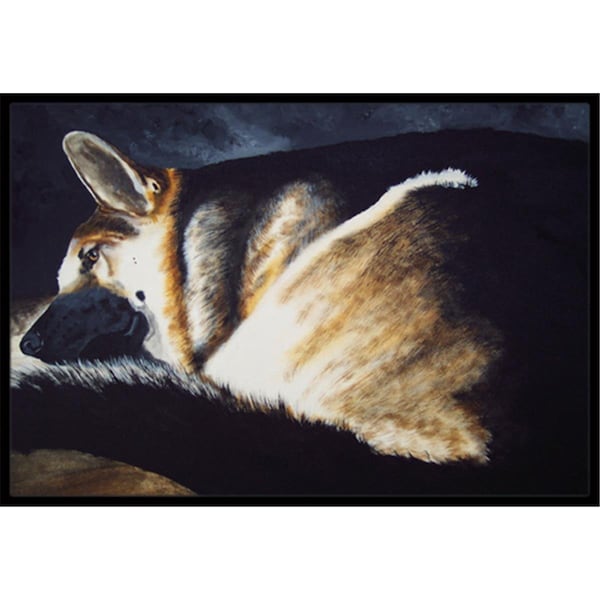 Jensendistributionservices Day Dreamer German Shepherd Indoor or Outdoor Mat, 18 x 27 - MI2556935