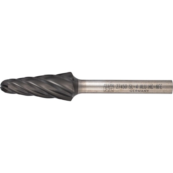Pferd HICOAT Bur - 14 Degree Taper, ALU Cut - 1/2" x 1-1/8" x 1/4" Shank - SL-4, HC-NFE Coating - 27450