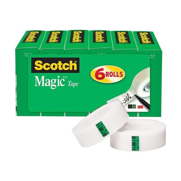 3M Commercial Tape, 3/4X1000 6PK, Cr, 2PK - MMM810K6BD