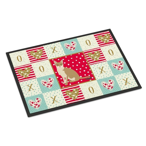 Carolines Treasures 18 x 27 in. Singapura Cat Love Indoor or Outdoor Mat - CK5789MAT