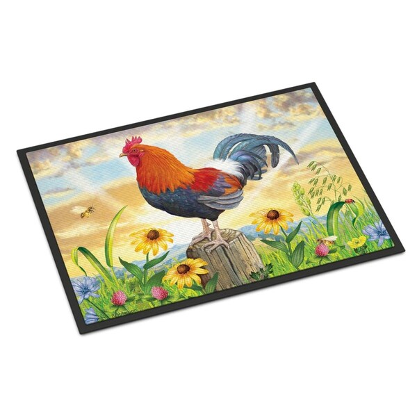 Jensendistributionservices 18 x 27 in. Rooster At Dawn Indoor or Outdoor Mat - MI2553244