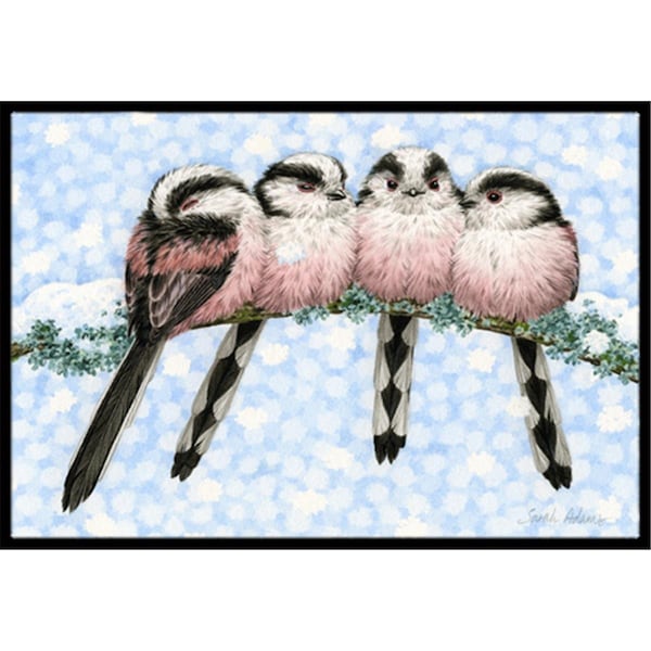 Carolines Treasures Roosting Long Tailed Tits Indoor or Outdoor Mat- 18 x 27 - ASA2169MAT
