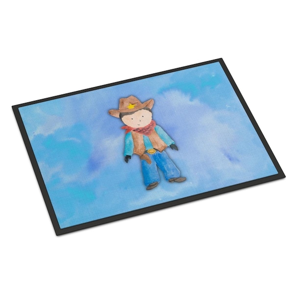 Carolines Treasures 24 x 36 in. Cowboy Watercolor Indoor or Outdoor Mat - BB7368JMAT