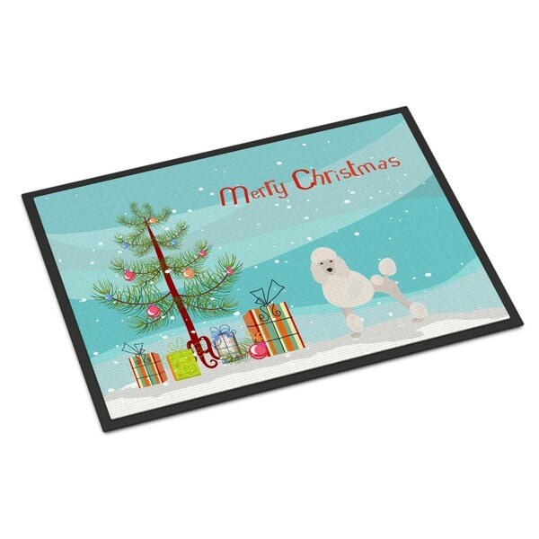 Carolines Treasures 24 x 36 in. Miniature Poodle Christmas Tree Indoor or Outdoor Mat - CK3478JMAT