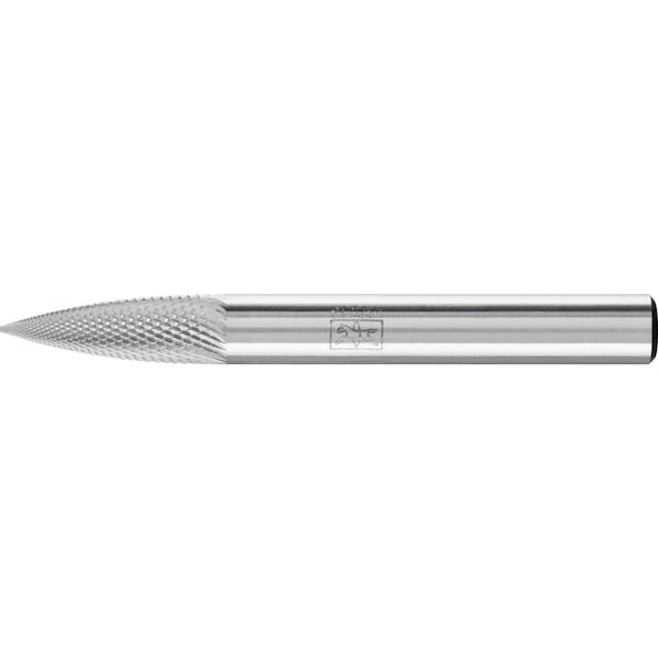 Pferd Carbide Bur - Tree Shape Pointed, MICRO Cut - 1/4" x 5/8" x 1/4" Shank - SG-1 - 27547