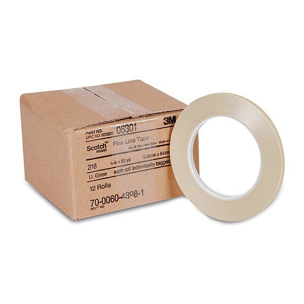 Scotch FneLneTp218Grn, 3/16nx60yd5.0ml, PK12 - 218