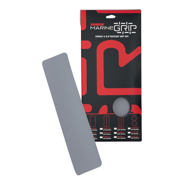 Harken Marine Grip Tape, 3 x 12 in., Grey, 8 Pieces - MG1003-GRY