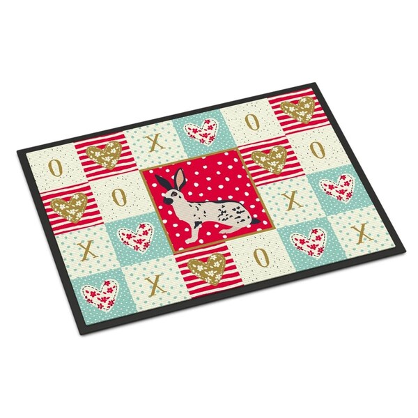Carolines Treasures 24 x 36 in. English Spot Rabbit Love Indoor or Outdoor Mat - CK5388JMAT