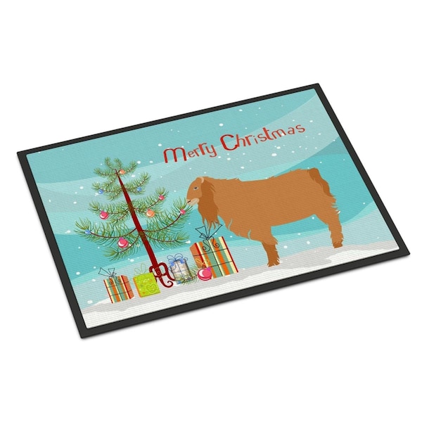 Carolines Treasures American Lamancha Goat Christmas Indoor or Outdoor Mat - 18 x 27 in. - BB9252MAT