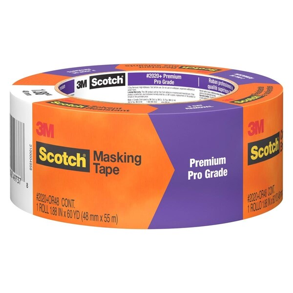 Defenseguard 2020-48TP 1.88 in. x 60 yards Orange Heavy Duty Masking Tape - DE3551366