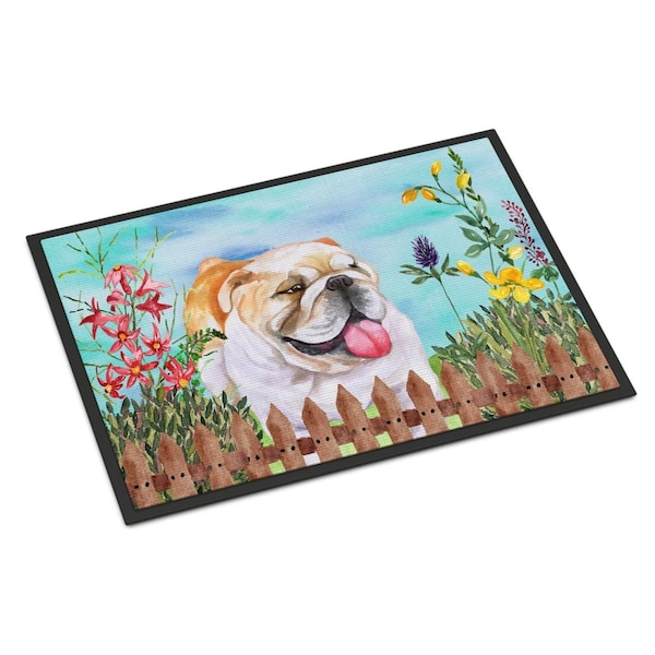 Jensendistributionservices English Bulldog Spring Indoor or Outdoor Mat - 18 x 27 in. - MI2551539