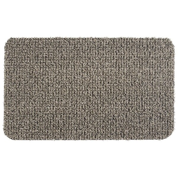Grassworx Clean Machine Door Mat, 30 in L, 18 in W, Rectangular, Medium Flair Pattern, Earth Taupe - 10372031