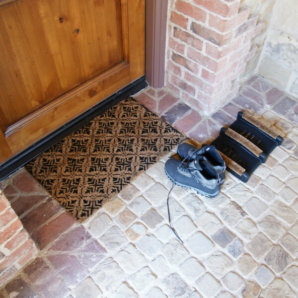 Rubber-Cal "French Provincial Doormat Kit" - 2 Coir Front Doormats and 1 Boot Scraper - 10-108-015