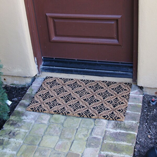 Rubber-Cal "French Provincial Doormat Kit" - 2 Coir Front Doormats and 1 Boot Scraper - 10-108-015