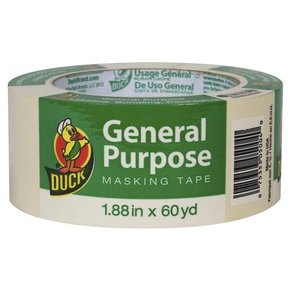 Duck Brand 394700 Masking Tape, 60 yd L, 188 in W, Beige - 286511