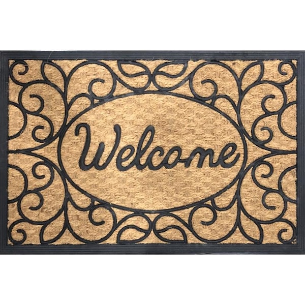 Rockport Premium Rockport Premium 24 in. W X 36 in. L Black/Brown Coir/Rubber Door Mat - 7039910