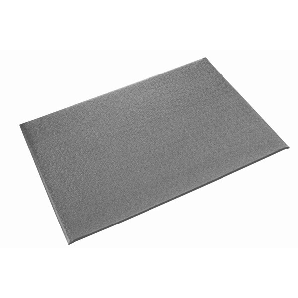 Crown Matting Technologies Antifatigue Mat, 6' L x 4' W, 9/16" Thickness, High density PVC top, Gray - WB Z046GP